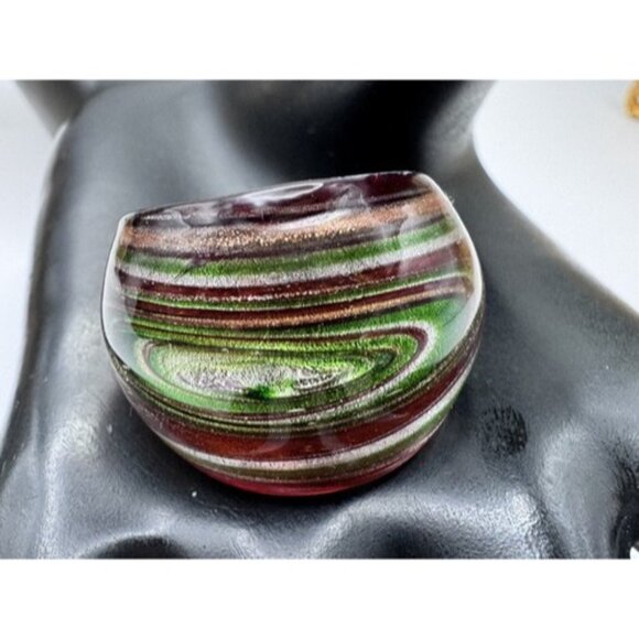 Murano Italy Glass Dome Ring 7.5" Multicolor  Infused Statement Hand Made - Picture 5 of 7